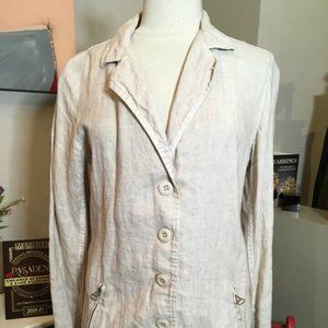 Theodore Size M Taupe Linen Blazer Style Jacket